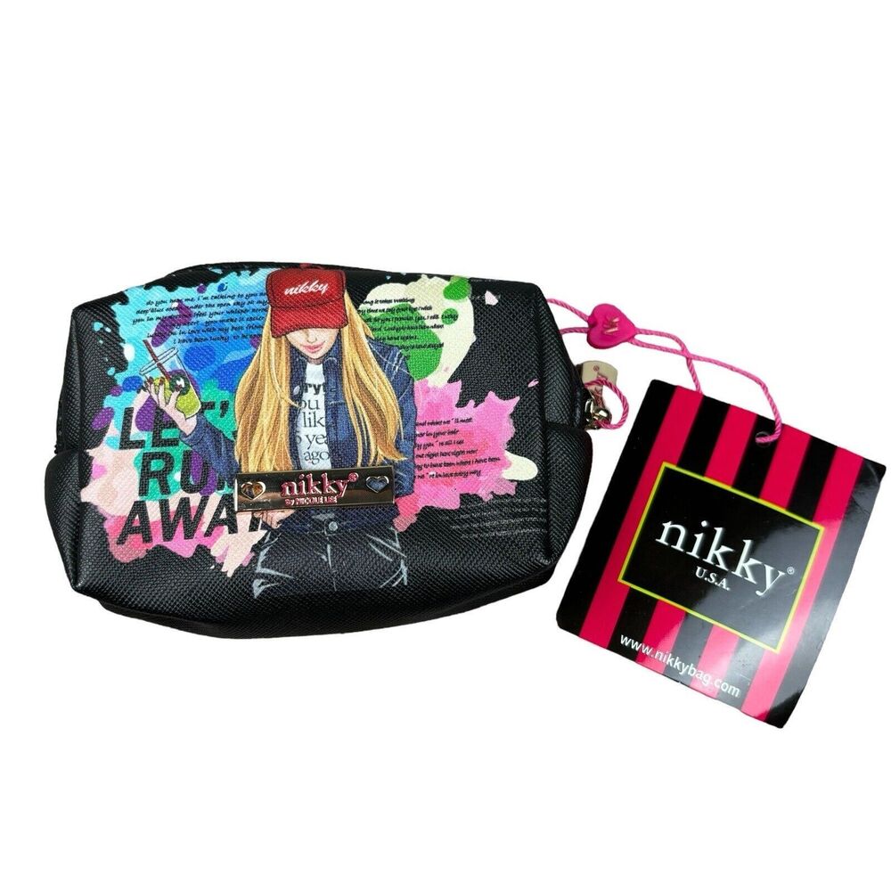 NWT Nikky by Nicole Lee U.S.A Kimberly Falls in Love Coin Purse Cosmetic Bag - Picture 3 of 5